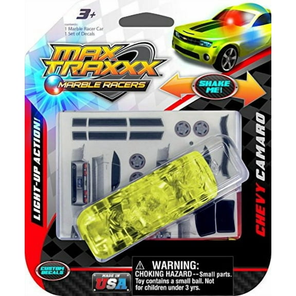 Max Traxxx Award Winning Chevy Camaro SS Light Up Marble Racer Gravity Drive 1:64 Scale Car