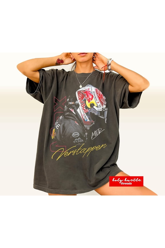 Max Verstappen F1 Comfort Colors T-Shirt, Vintage Red Bull F1 Racing Shirt,Pepper Color,Size L