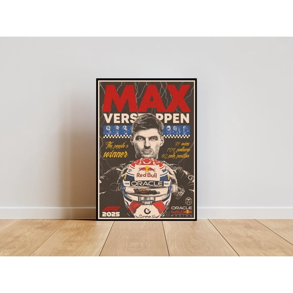Max Verstappen F1 Racing Champion Wall Art Formula 1 Red Bull Design Size 24x36 Unframed Poster