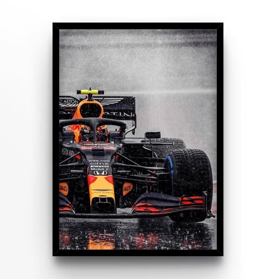 Max Verstappen Racing Car High Speed Wall Poster, Unframed Canvas 8x10in