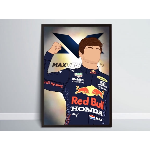 Max Verstappen Red Bull F1 Formula 1 Poster, Racing Wall Art