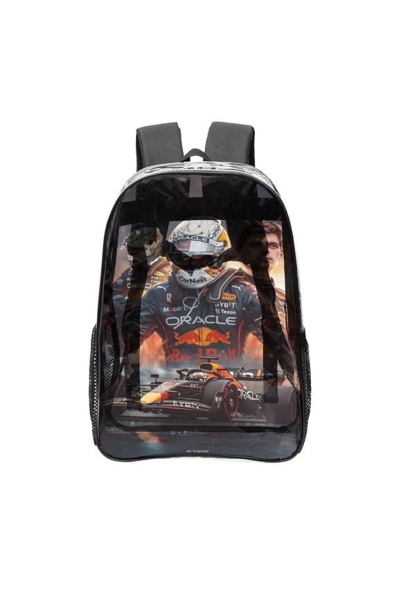 Max Verstappen Transparent Backpack - Guard Dog Security, Durable and Lightweight, Waterproof Design, Comfortable Straps