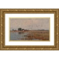 thumbnail image 1 of Max Weyl 14x10 Gold Ornate Wood Frame and Double Matted Museum Art Print Titled - Potomac Marshlands with the United States Capitol in the Distance (circa 1896-1906), 1 of 4