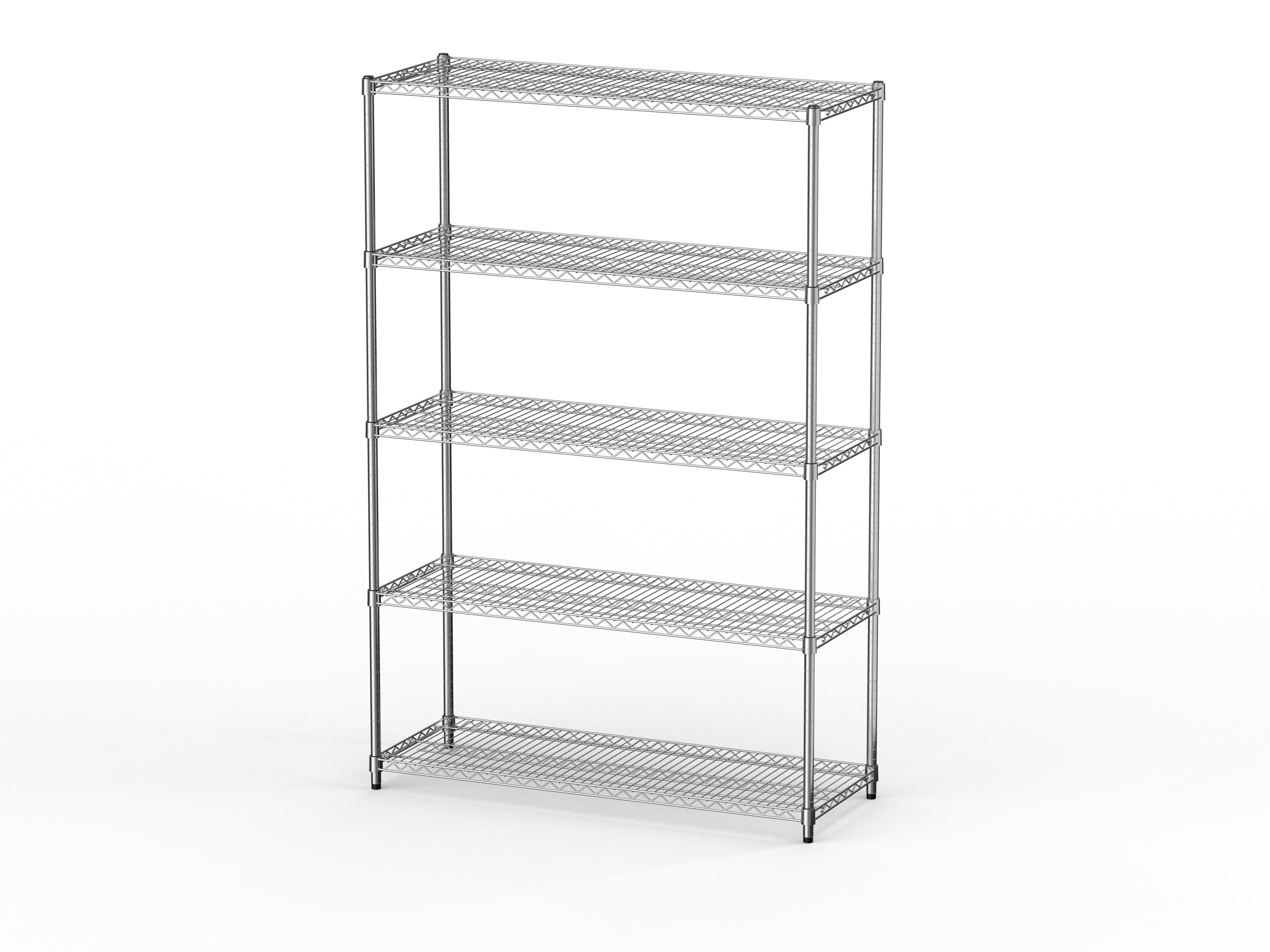 Everest Heavy-Duty 5-Tier Chrome Steel Utility Shelving Unit