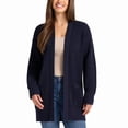 thumbnail image 1 of Max and Mia Women's Open Front Long Sleeve Combed Cotton Cardigan Sweater with Pockets (Navy – X-Small), 1 of 8