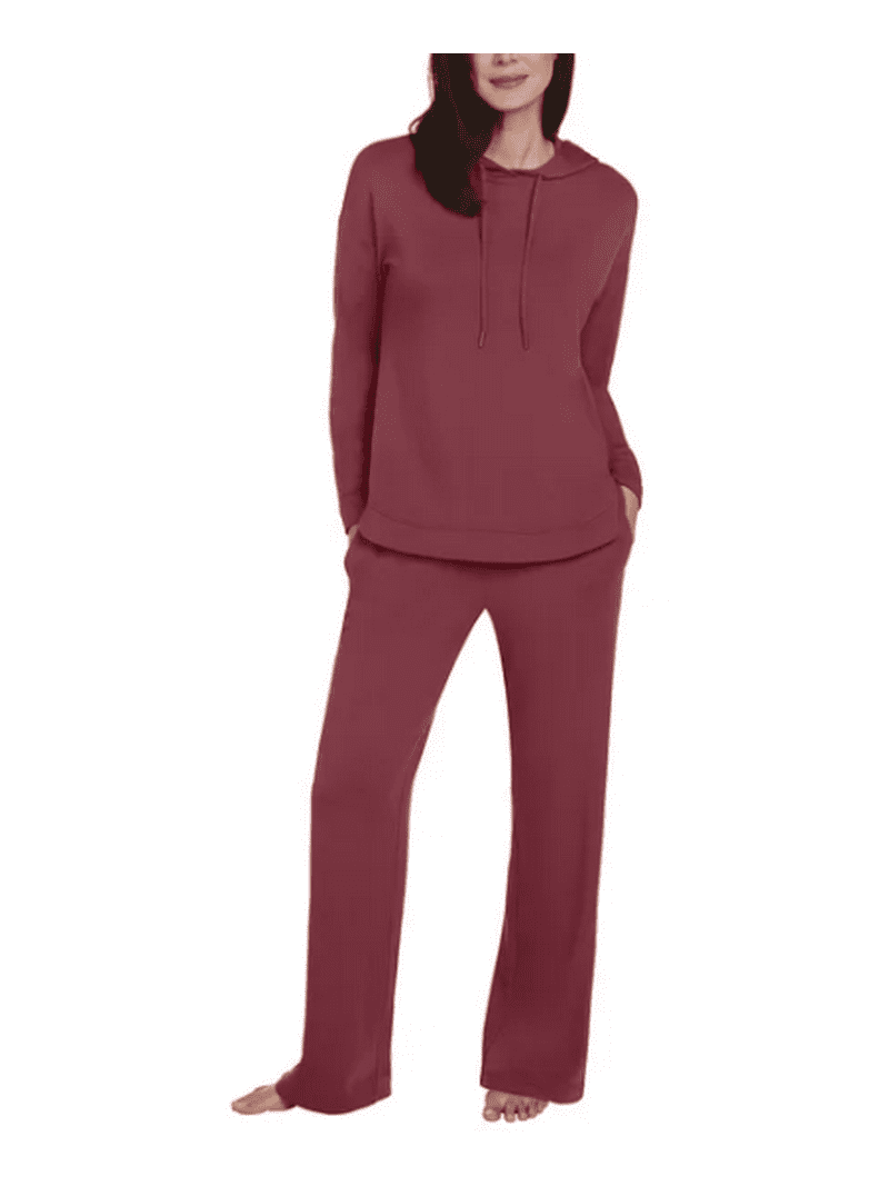 Max and Mia Womens' Hoodie Lounge Set (Rosewood, Large) - Walmart.com