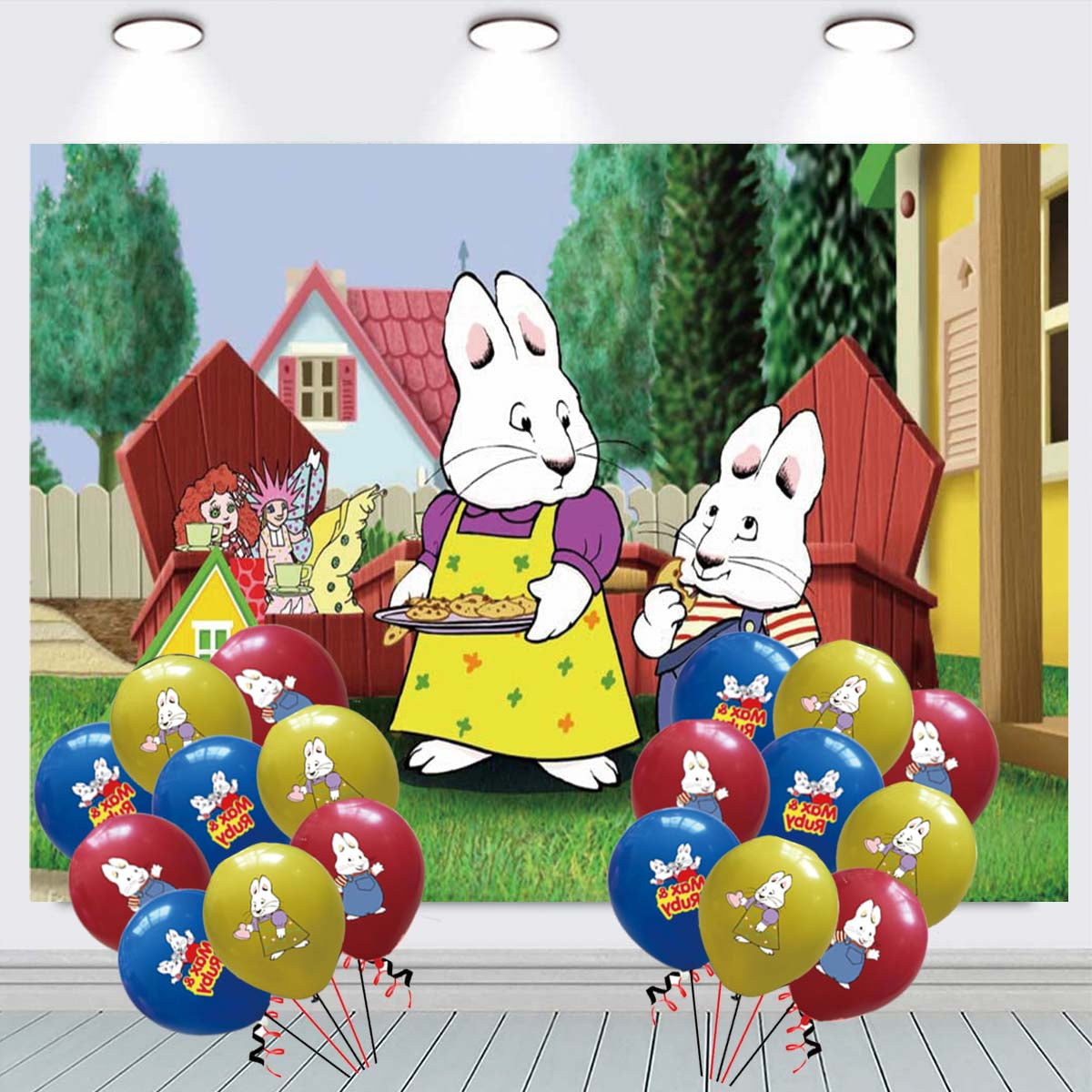 Max and Ruby Backdrop Banner Balloons Party Decorations Supplies ...