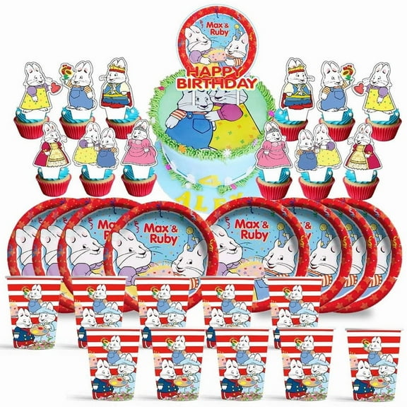 Max and Ruby Birthday Cups Party Supplies Plates Decorations Cake Topper Decor