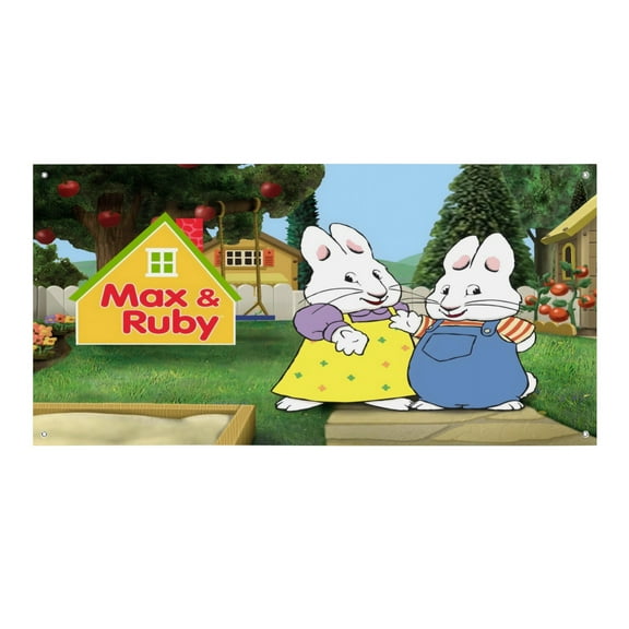 Max and Ruby-Theme Backdrops Banner Birthday Party Decor Supplies Personalized Party Backdrop Decoration,5x3ft150x90cm