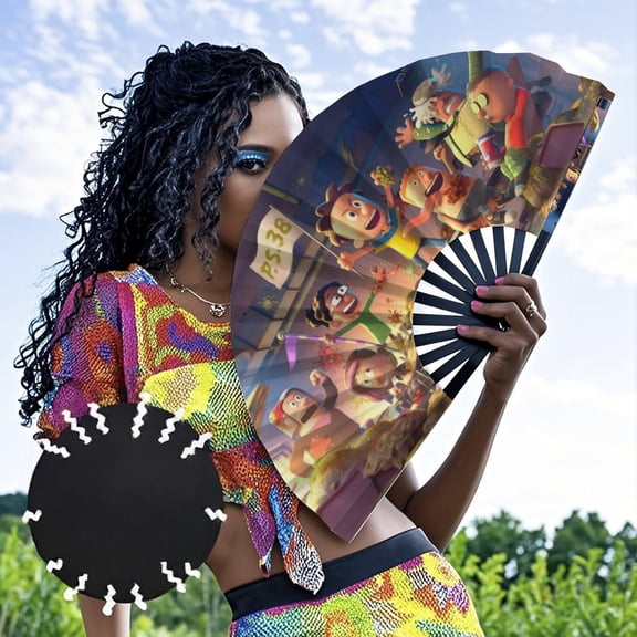 Max and the Midknights-theme Folding Fan Chinese Fan Hand Polyester Foldable Fan Fans for Dancing Party Home Suitable for Home, Office, Party