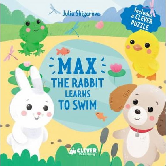 Pre-Owned Max the Rabbit Learns to Swim: Includes a Clever Puzzle (Board book) 194841810X 9781948418102