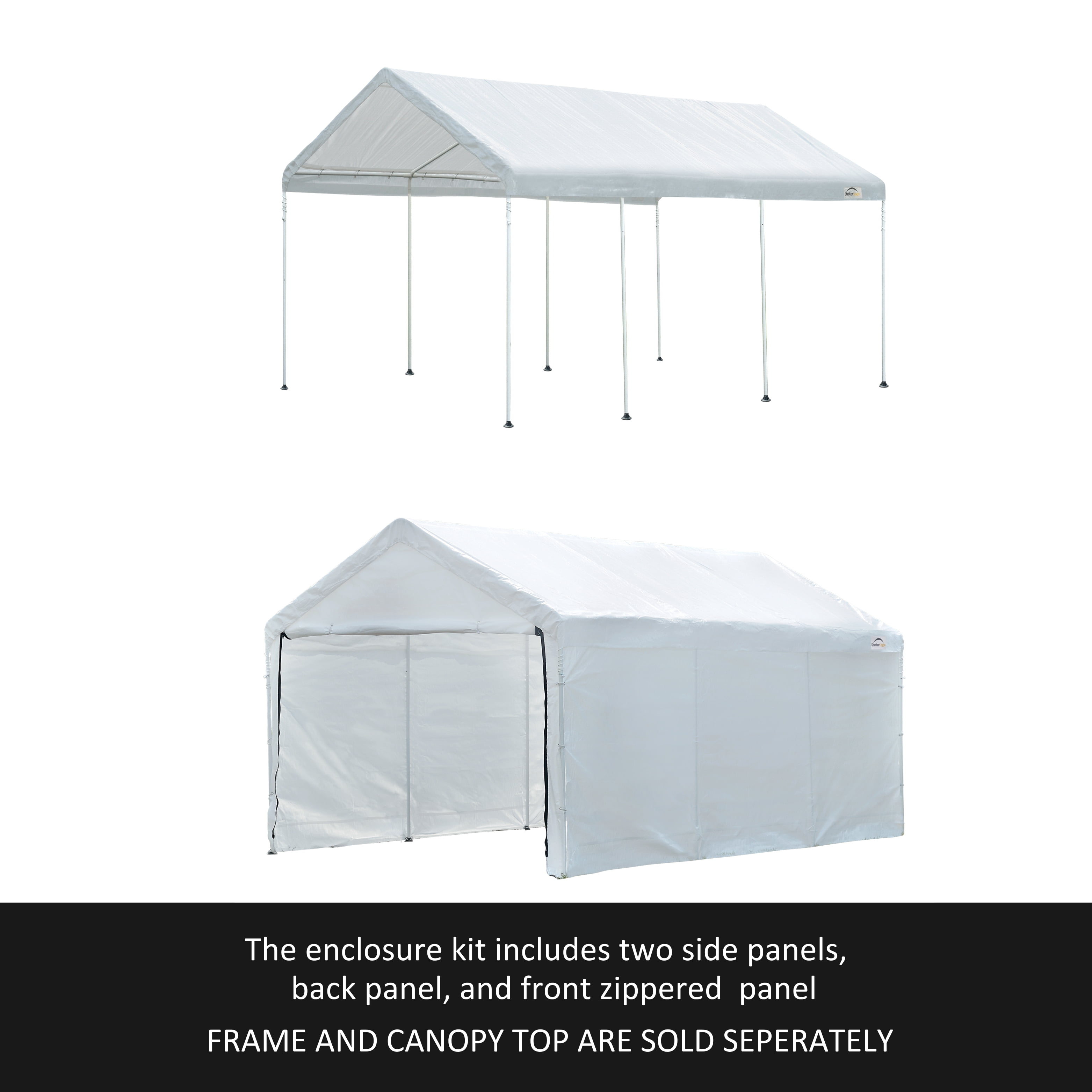 White 10 x 20 ft Steel Frame Outdoor Canopy Tent
