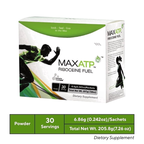 Max International MaxATP Riboceine Fuel Booster, Energy Drink Packets, 30 Servings