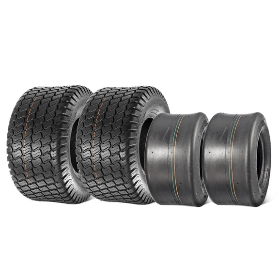 MaxAuto 11x6.00-5 Front & 18x9.50-8 Rear Tires for Lawn Garden Mower Tractor 4PR Tubeless