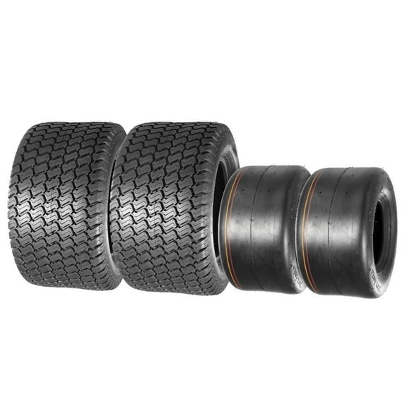 MaxAuto 13X6.50-6 Front & 24X12-12 Rear 4PR Lawn Mower Turf Tires Set of 4