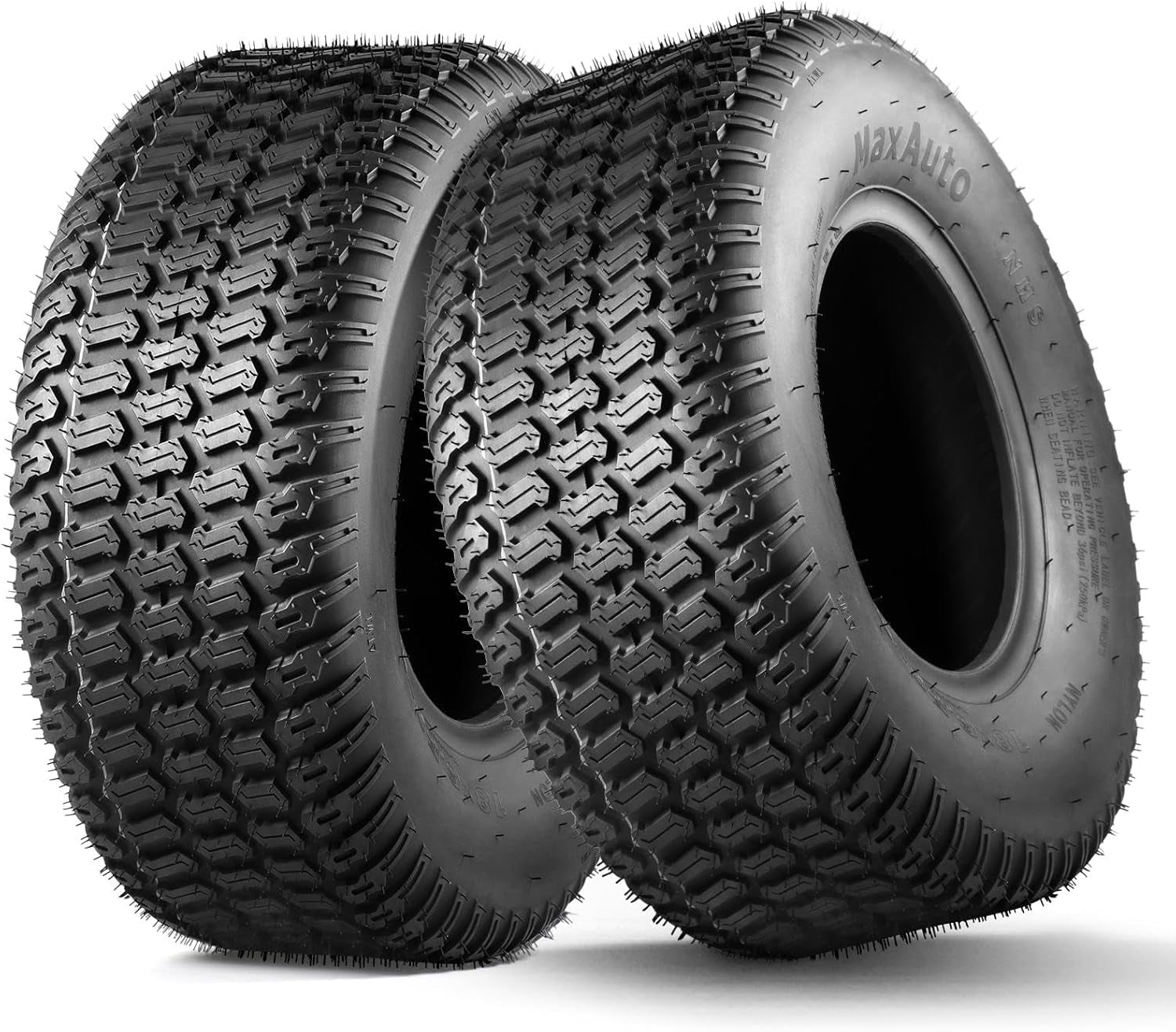 MaxAuto 18x6.50-8 Lawn Mower Tire,18x6.50x8nhs Turf Saver Tire Replacement for Riding Mower,Garden Tractor Cart,Turf Tire-2 Pack 4PR Tubeless Tires