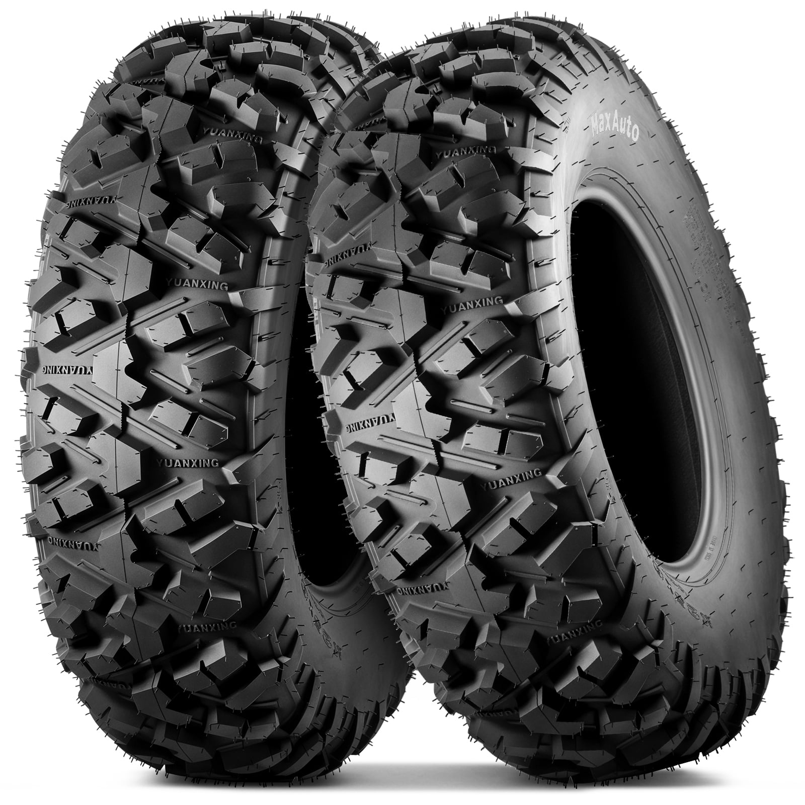 MaxAuto AT25x8-12 ATV UTV Mud Sand Off-Road Tires Tire 205/80-12, 6PR Tubeless, Set of 2