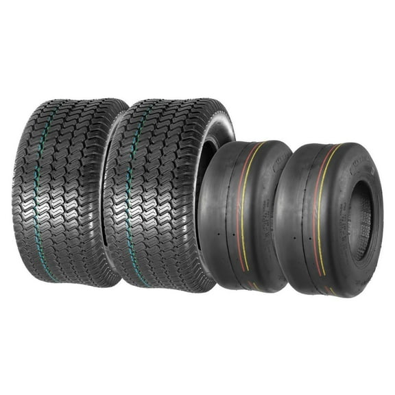 MaxAuto Lawn Mower Turf Tires 13x5-6 Front & 23X9.50-12 Rear 4PR(2 Front tires+2 Rear Tires)