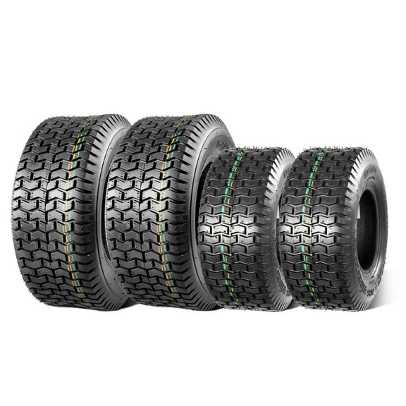 MaxAuto Set of 4 11x4.00-5 Front Lawn Mower Tires & 16X6.50-8 Rear Turf Tires, 4PR Tubeless