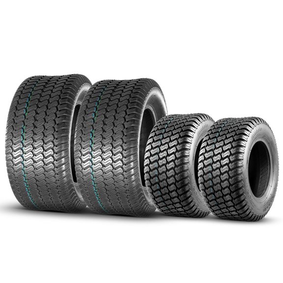 MaxAuto Set of 4 Lawn Mower Turf Tires 16X6.50-8 Front & 23X9.50-12 Rear, 4PR Tubeless