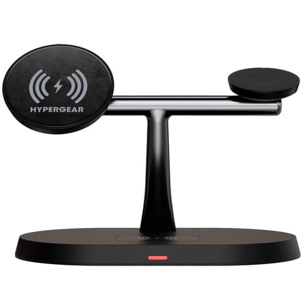 HyperGear MaxCharge Pro 3-in-1 Wireless Charging Stand with 15-Watt Magnetic Wireless Fast Charge, Black