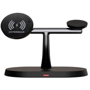 HyperGear MaxCharge Pro 3-in-1 Wireless Charging Stand with 15-Watt Magnetic Wireless Fast Charge, Black