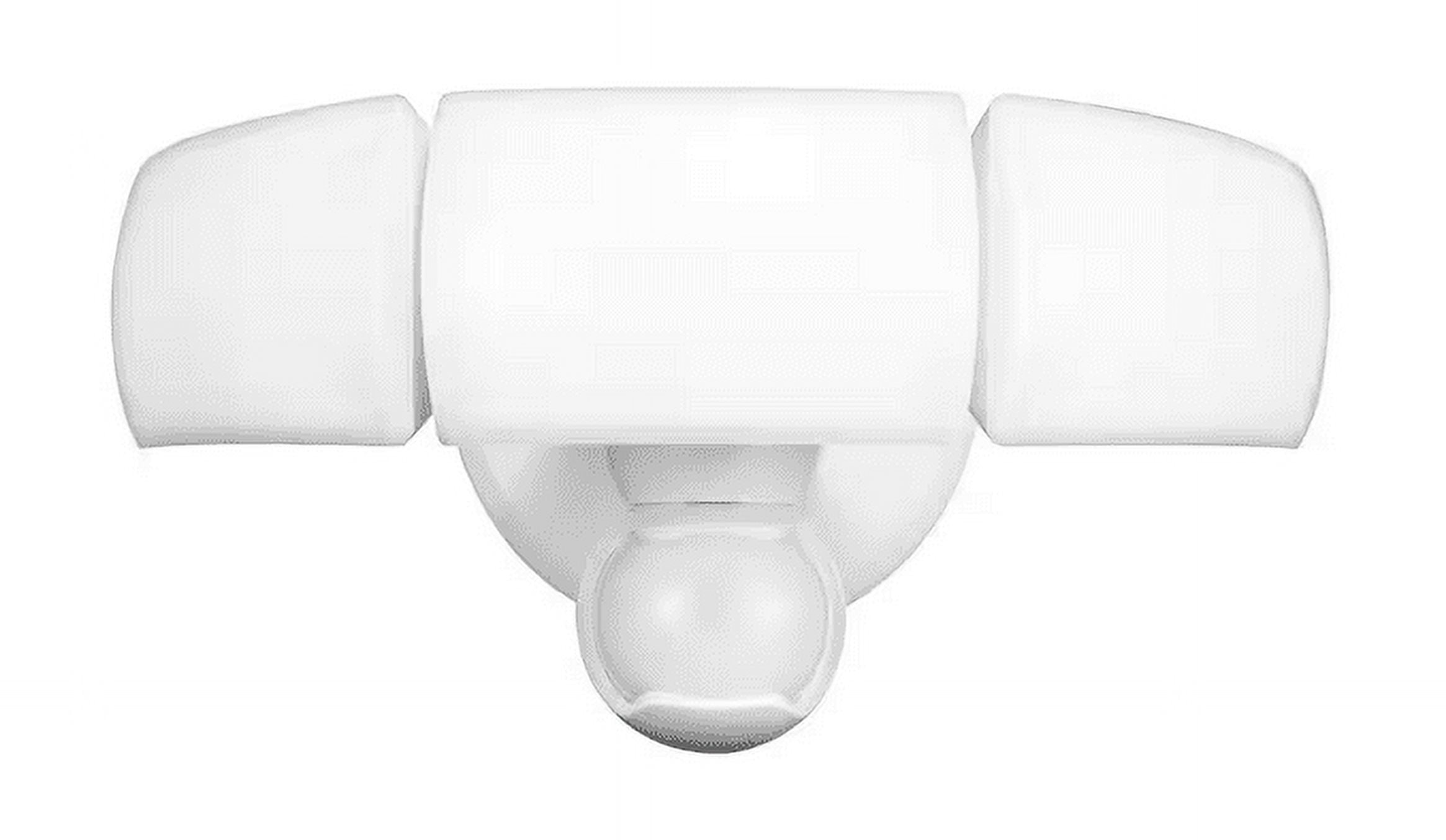 White Polycarbonate 3-Head Motion Sensor LED Security Flood Light