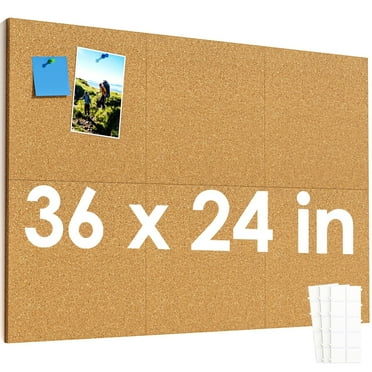 MaxGear 12" x 12" Cork Tiles, 6 Pack – Removable Adhesive Cork Boards for Wall (36" x 24") – Ideal for Office, School, and Home Decor