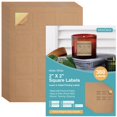 MaxGear 2" x 2" Kraft Square Labels, for Inkjet or Laser Printer