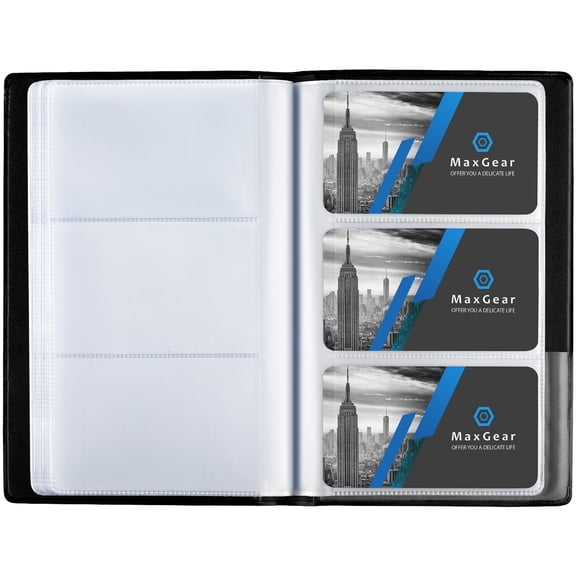 MaxGear 240 Business Cards Holder Book, Business Card Organizer for Men & Women, Black