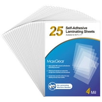 MaxGear 25-Pack Self Adhesive Laminating Sheets 8.5 x 11 Inches, 4 Mil Thickness, No Laminator Machine Needed