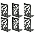 thumbnail image 1 of MaxGear 3 Pair/6 Pieces Book Ends Tree Design Modern Metal Bookends for Shelves, Black, 1 of 8