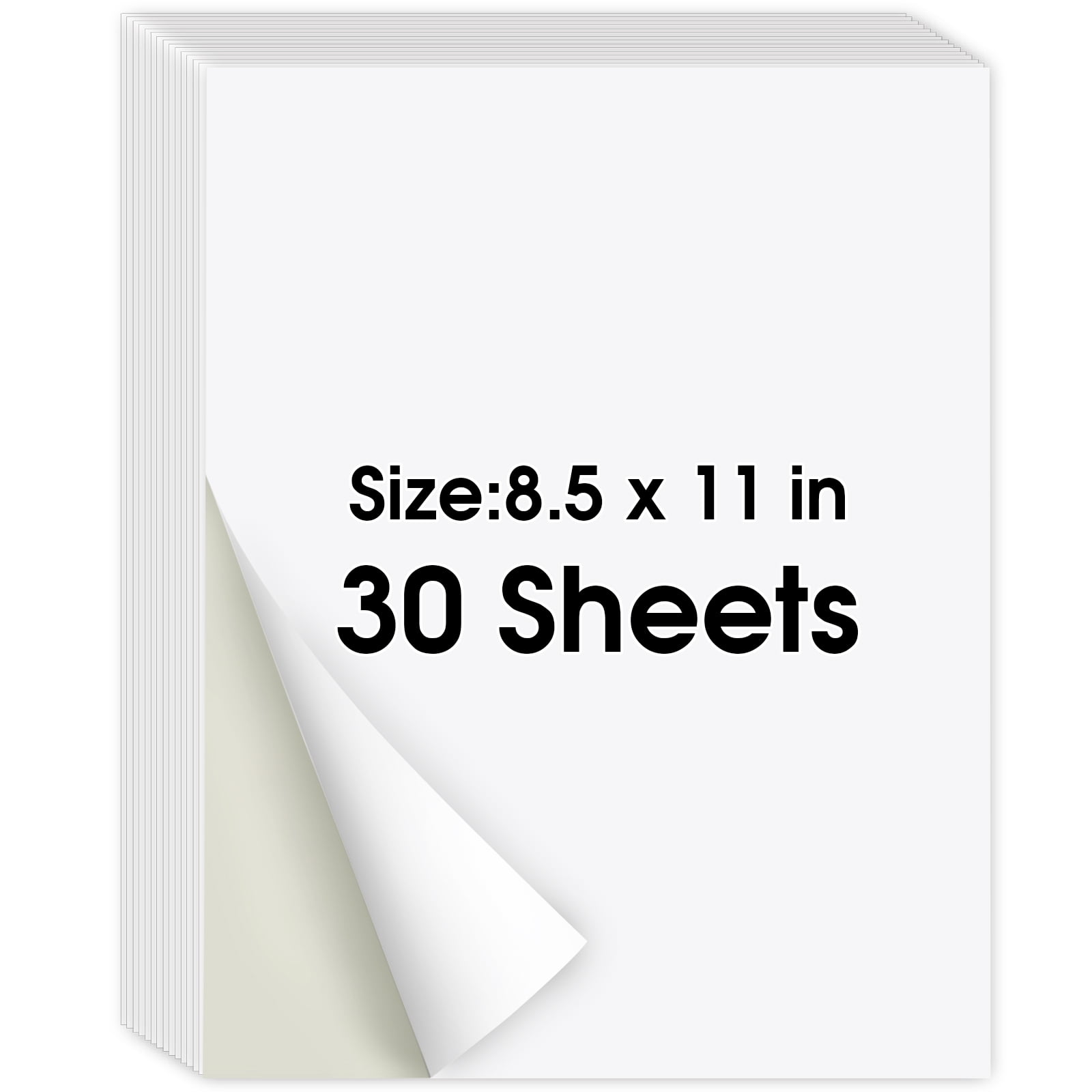 MaxGear 30 Sheets Printable Sticker Paper for Inkjet Printer, 8.5"x11" Matte Sticker Printer Paper Full Sheet Labels, Strong Adhesive, Dries Quickly, Holds Ink Well