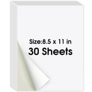 MaxGear 30 Sheets Printable Sticker Paper for Inkjet Printer, 8.5"x11" Matte Sticker Printer Paper Full Sheet Labels, Strong Adhesive, Dries Quickly, Holds Ink Well