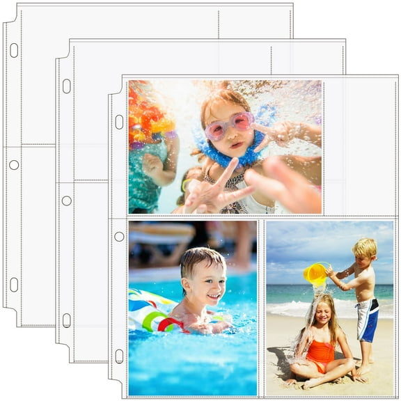 MaxGear 4" x 6" Photo Sleeves 3-Ring Binder, Clear