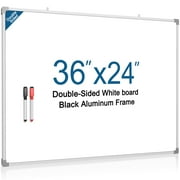 MaxGear Double-Sided Dry Erase Board, 36"x24" Aluminum Frame Hanging Whiteboard, Large White Board with a Black Dry Erase Marker