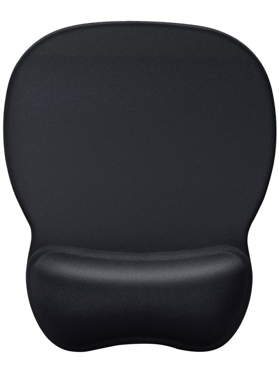 Ergonomic Gel Mouse Pad with Wrist Rest, Non-Slip PU Base, Smooth Lycra Surface for Wrist Support & Pain Relief, 9.4 x 8.1 in, Black