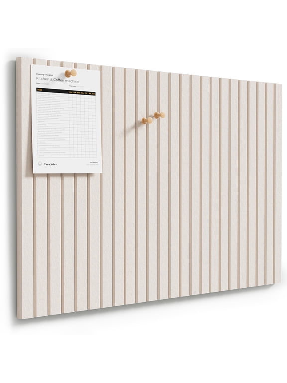 Felt Bulletin Board Tiles, Cork Boards for Walls 36" x 24", 6 Pack Light Tan Wall Panels for Pin Board Display, Self-Adhesive Wall Organizer for Office Home