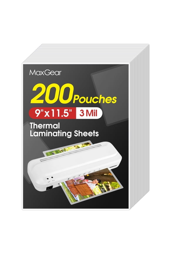 Laminating Sheets for 8.5 x 11 inch Sheets, 200 pack, 3 mil Clear Thermal Laminating Pouches
