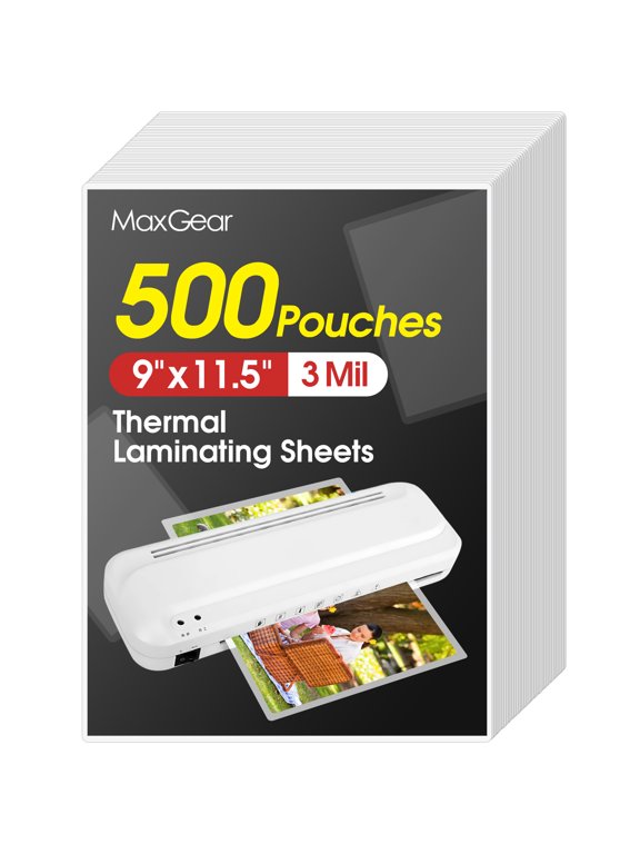 Laminating Sheets for 8.5 x 11 inch Sheets, 500 pack, 3 mil Clear Thermal Laminating Pouches