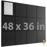 MaxGear Large Cork Board for Wall 48" x 36", 12 Pack Felt Wall Tiles with Pushpins, Light Gray Bulletin Board, Pin Board Tack Board for Office, Home, Decoration