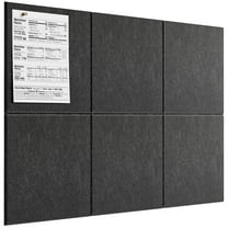 MaxGear Large Cork Board for Wall 36" x 24", Dark Gray Bulletin Board, 6 Pack Felt Wall Tiles with Pushpins