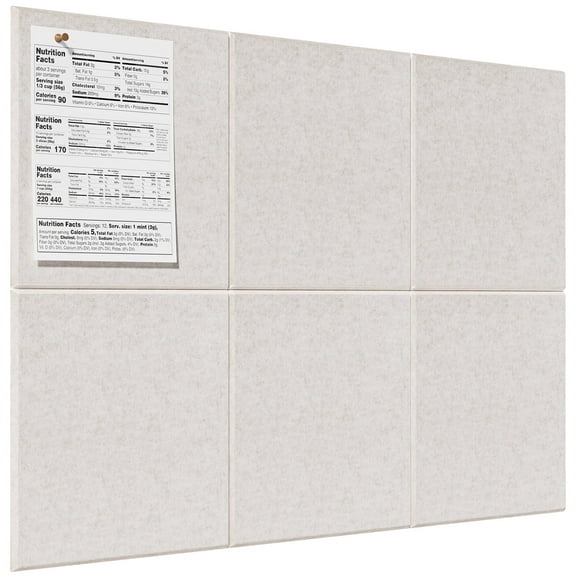 MaxGear Large Cork Board for Wall 36" x 24", Light Tan Bulletin Board, 6 Pack Felt Wall Tiles with Pushpins