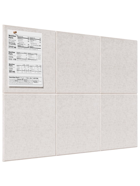 Large Cork Board for Wall 36" x 24", Light Tan Bulletin Board, 6 Pack Felt Wall Tiles with Pushpins