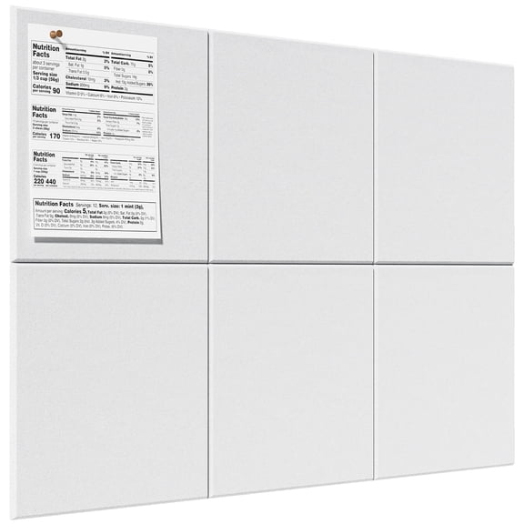 MaxGear Large Cork Board for Wall 36" x 24", White Bulletin Board, 6 Pack Felt Wall Tiles with Pushpins