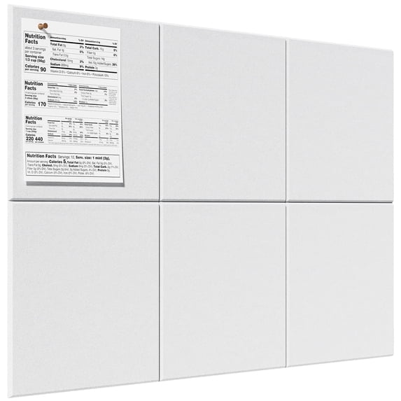 MaxGear Large Cork Board for Wall 36" x 24", White Bulletin Board, 6 Pack Felt Wall Tiles with Pushpins