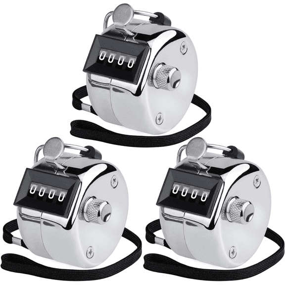 MaxGear Metal Handheld Tally Counter 4-Digit Number Count Clicker Counter, Hand Mechanical Counters Clickers Pitch Counter for Coaching, Knitting, People, Lap, Fishing, Golf and Row