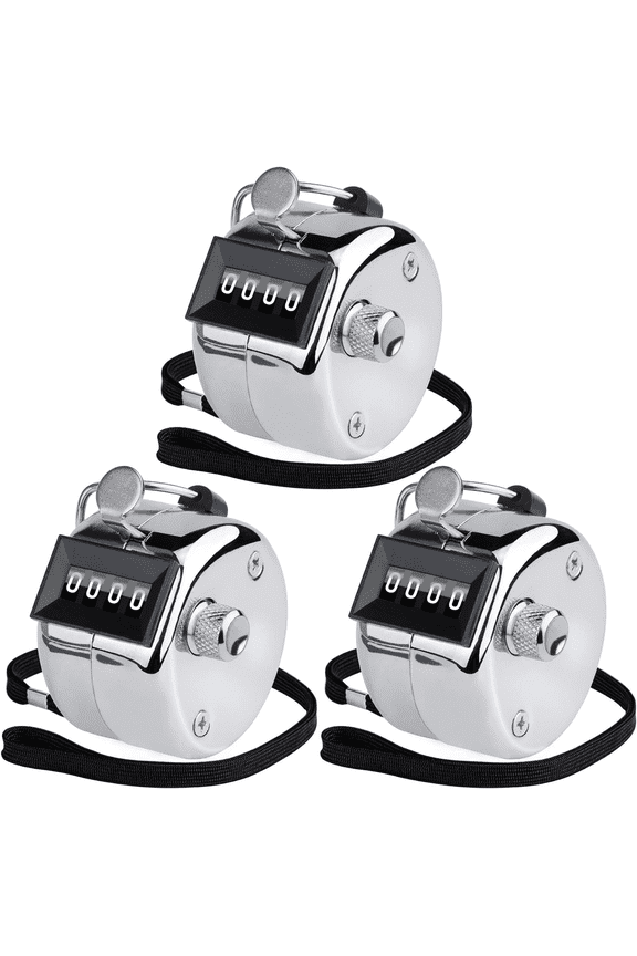 Metal Handheld Tally Counter 4-Digit Number Count Clicker Counter, Hand Mechanical Counters Clickers Pitch Counter for Coaching, Knitting, People, Lap, Fishing, Golf and Row