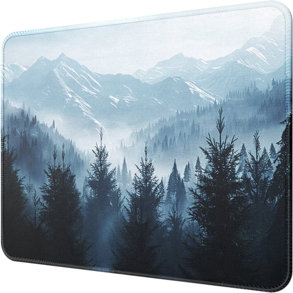 MaxGear Mouse Pad with Anti-Fray Stitched Edges, Waterproof Premium Surface, Non-Slip Rubber Base, 30% Larger, 8.5 x 11 in, Cloud Forest