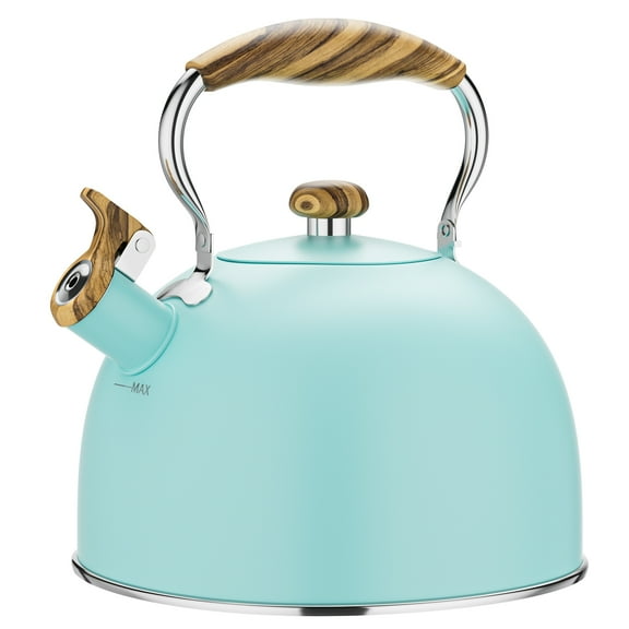 MaxGear Tea Kettle Stovetop, Whistling Tea Kettles for Stove Top Food Grade Stainless Steel Teapot Kettle 2.5 Liter Light Blue